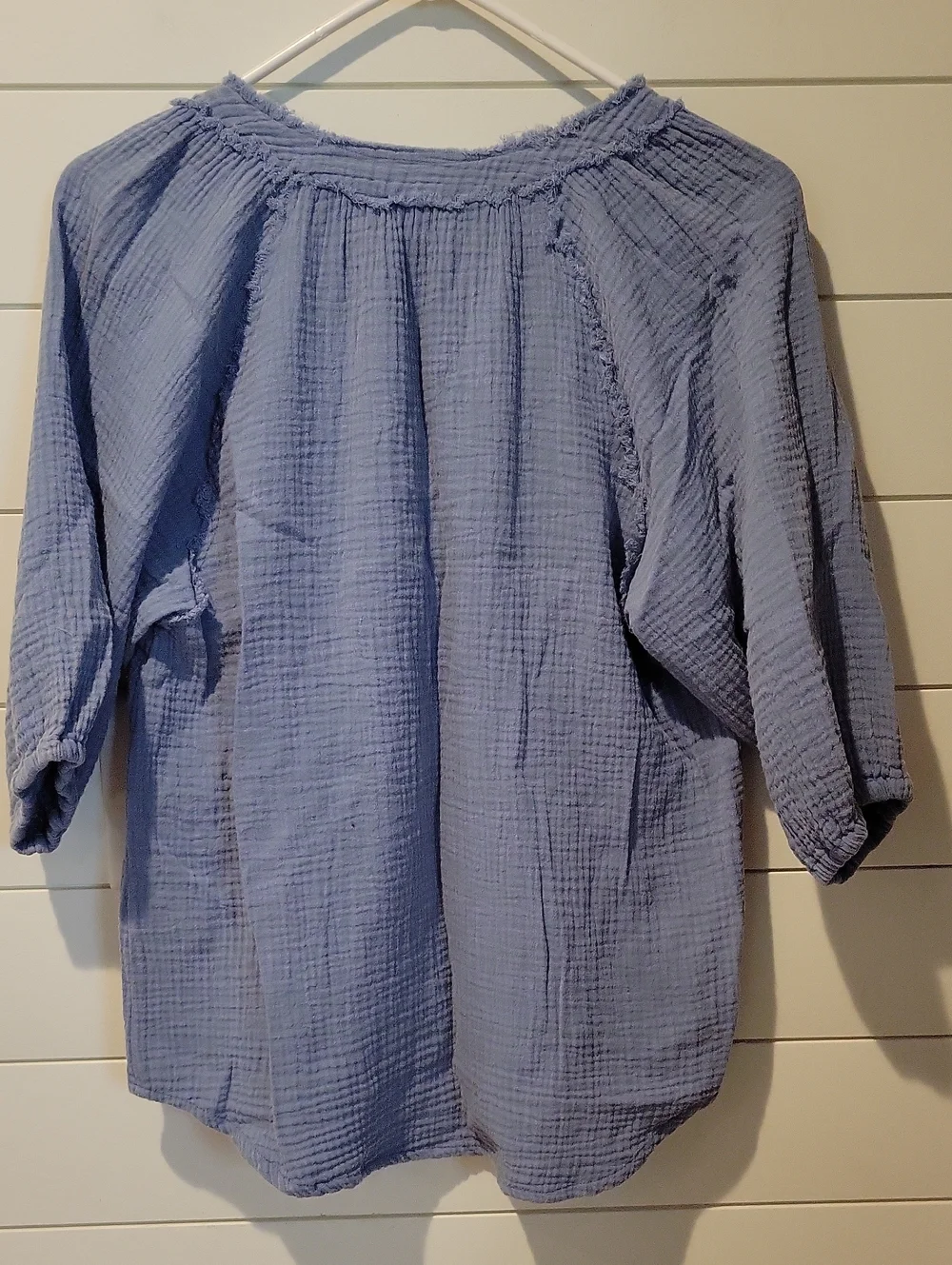 dylan Sun-washed Jolie Top Soft Cotton Gauze V-Neck XS  Vintage Blue